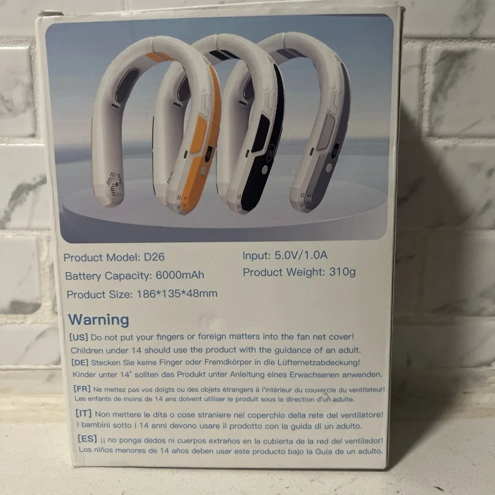 Portable Neck Fan - Black and White - Picture 2 of 4